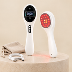 WarmWag Comfort Light front and back: timer display and red plus near-infrared light head
