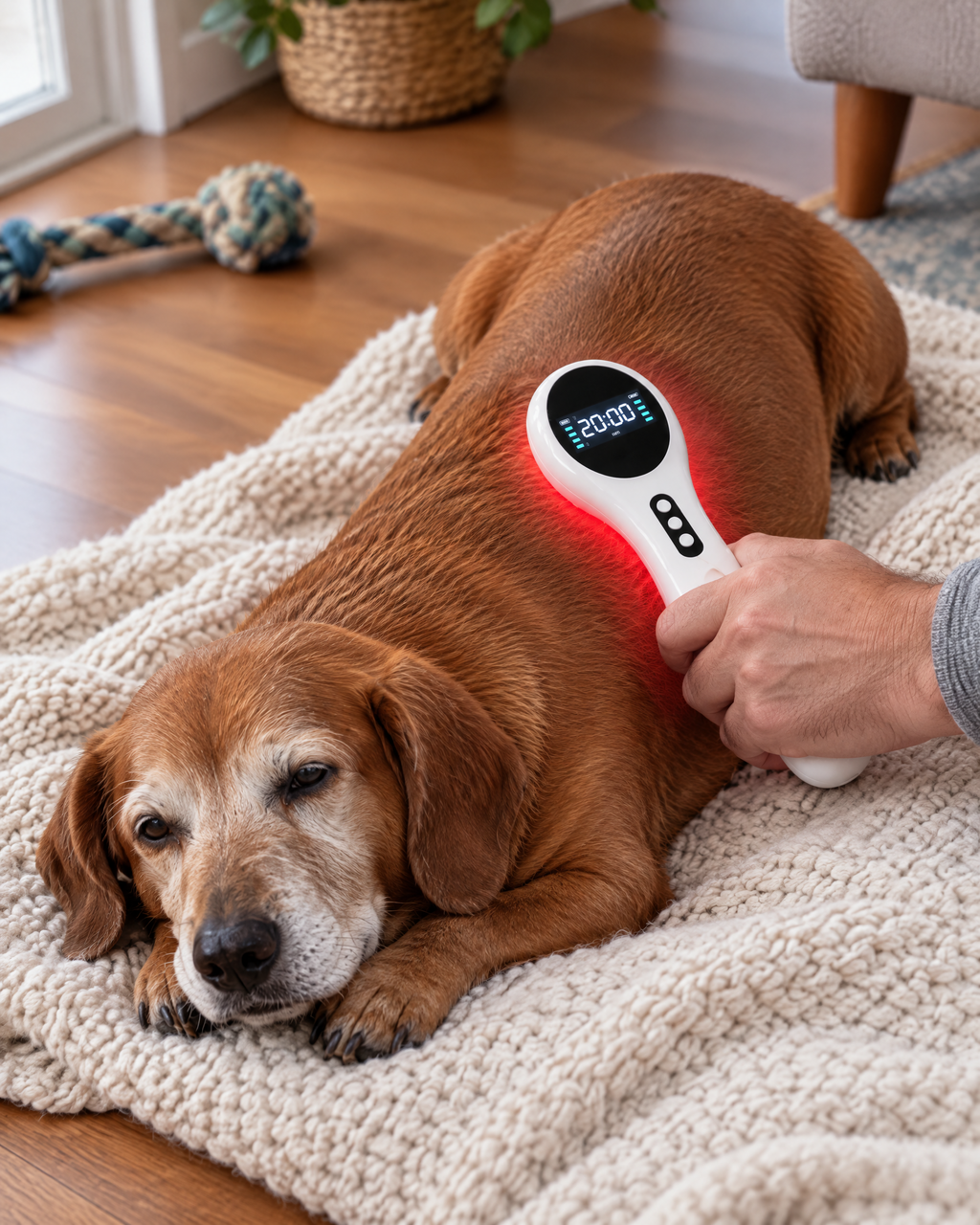 WarmWag light on dachshund back